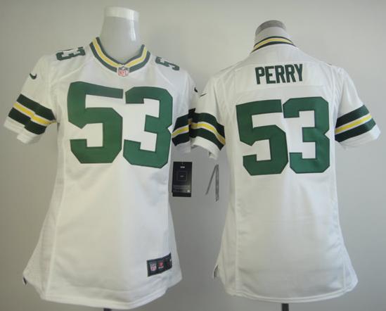 Cheap Women Nike Green Bay Packers 53 Perry White NFL Jerseys