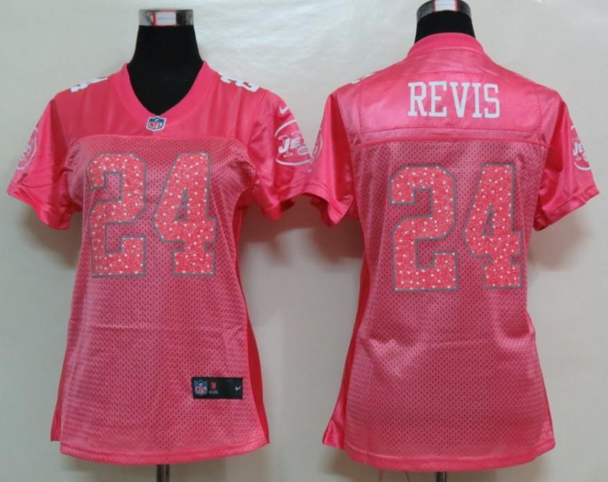 Cheap Women Nike New York Jets 24# Darrelle Revis Pink Elite NFL Jerseys