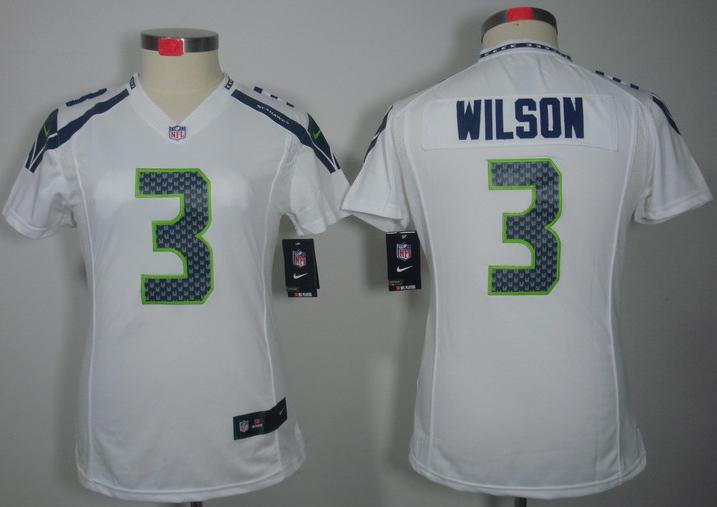 Cheap Women Nike Seattle Seahawks #3 Russell Wilson White Game LIMITED NFL Jerseys