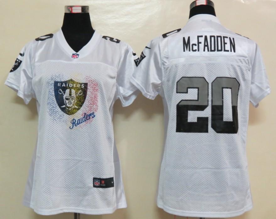 Cheap Women Nike Oakland Raiders #20 Darren McFadden White FEM FAN NFL Jersey