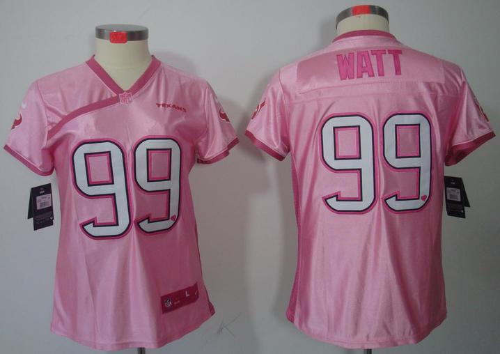 Cheap Women Nike Houston Texans 99# J.J. Watt Pink Love's NFL Jerseys