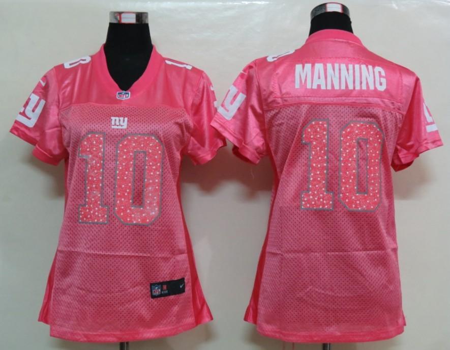 Cheap Women Nike New York Giants 10# Eli Manning Pink Elite NFL Jerseys
