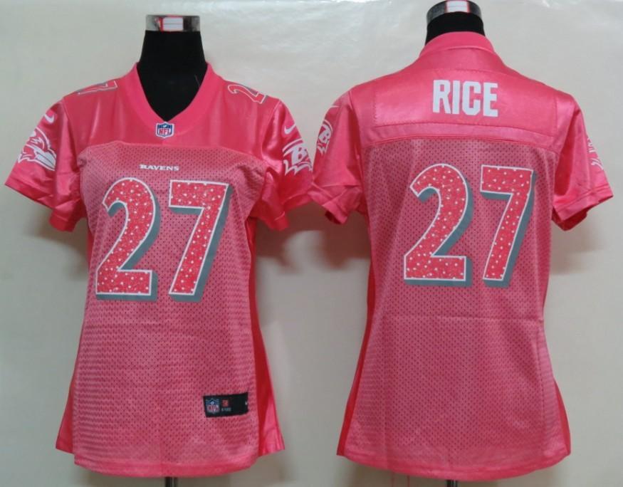 Cheap Women Nike Baltimore Ravens 27# Ray Rice Pink Elite NFL Jerseys