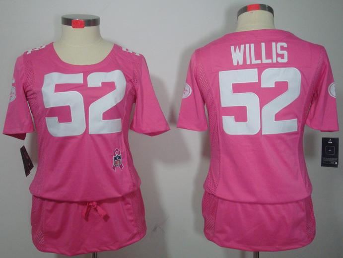 Cheap Women Nike San Francisco 49ers 52# Patrick Willis Pink Breast Cancer Awareness NFL Jersey