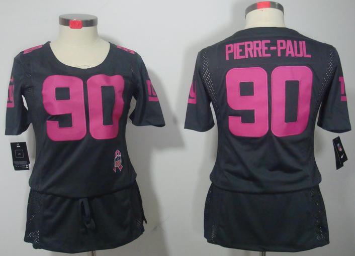 Cheap Women Nike New York Giants #90 Jason Pierre-Paul Grey Breast Cancer Awareness NFL Jersey