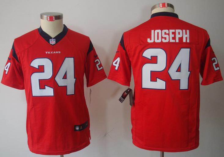 Kids Nike Houston Texans 24 Johnathan Joseph Red NFL Jerseys Cheap