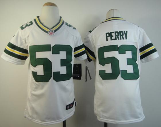 Kids Nike Green Bay Packers 53 Perry White NFL Jerseys Cheap
