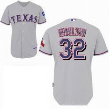 Kids Texas Rangers 32 Hamilton Grey Cool Base MLB Baseball Jerseys Cheap