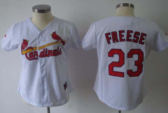 Women St.Louis Cardinals 23 Freese White MLB Jerseys