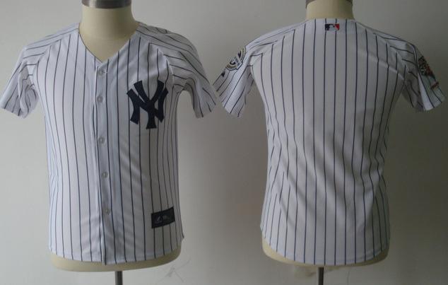 Kids New York Yankees Blank White Jerseys Cheap