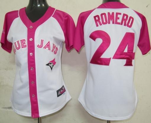 Cheap Women Toronto Blue Jays 24 Romero 2012 Ladies Splash Fashion White MLB Jerseys