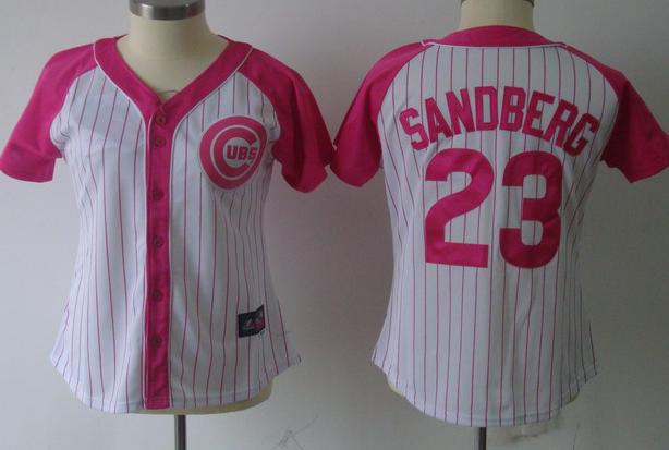 Cheap Women Chicago Cubs 23# Sandberg 2012 Ladies Splash Fashion White MLB Jerseys