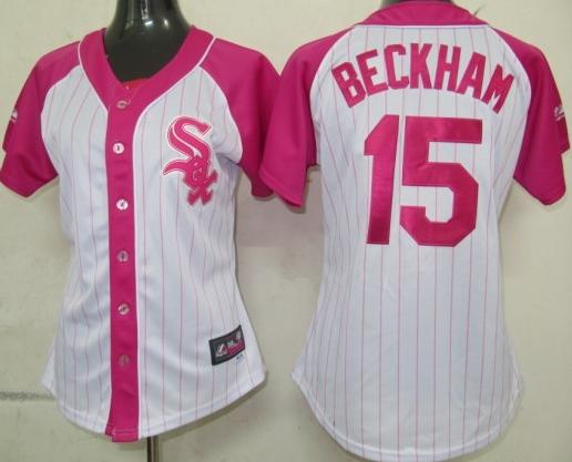 Cheap Women Chicago White Sox 15 Beckhanm 2012 Ladies Splash Fashion White MLB Jerseys