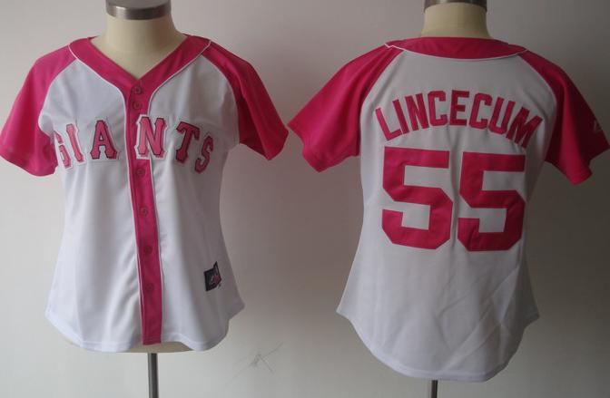 Cheap Women San Francisco Giants 55 Tim Lincecum 2012 Ladies Splash Fashion White MLB Jerseys