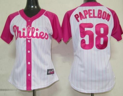 Cheap Women Philadephia Phillis 58 Papelbon 2012 Ladies Splash Fashion White MLB Jerseys