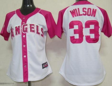 Cheap Women Los Angeles Angels 33 Wilson 2012 Ladies Splash Fashion White MLB Jerseys