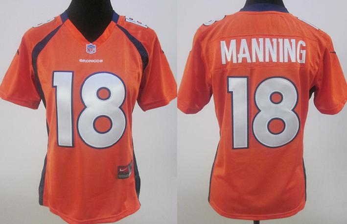 Cheap 2012 Nike Women Denver Broncos #18 Peyton Manning Orange NFL Jerseys