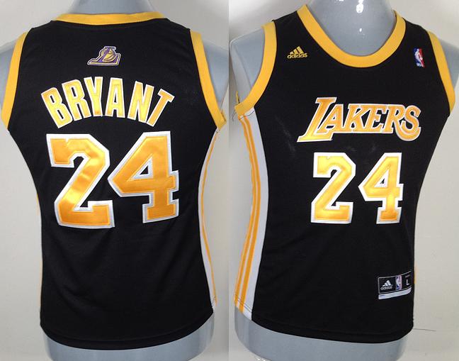 Cheap Women Los Angeles Lakers 24 Kobe Bryant Black Swingman Jersey Yellow Number
