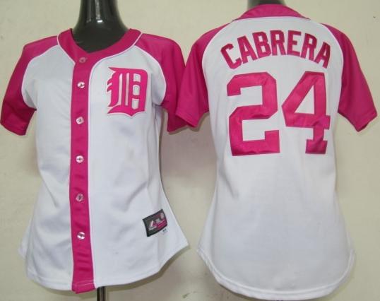 Cheap Women Detroit Tigers 24 Cabrera 2012 Ladies Fashion White MLB Jerseys