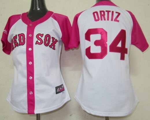 Cheap Women Boston Red Sox 34 Ortiz 2012 Ladies Fashion White MLB Jerseys