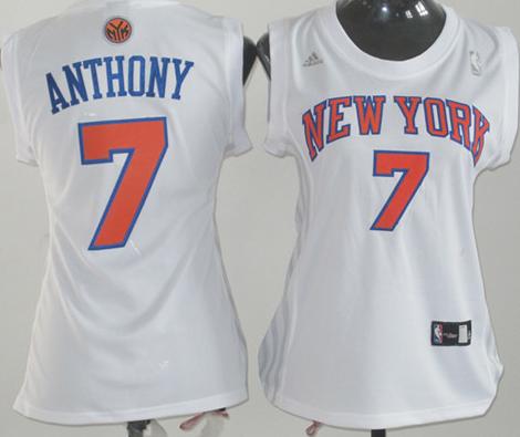 Cheap Women New York Knicks 7 ANTHONY White NBA Jerseys
