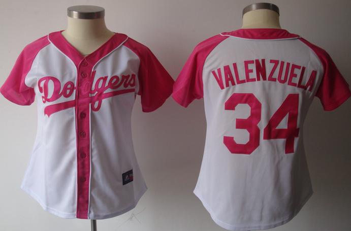 Cheap Women Los Angeles Dodgers 34 Fernando Valenzuela 2012 Ladies Fashion White MLB Jerseys