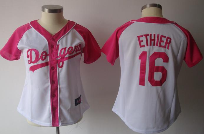 Cheap Women Los Angels Dodgers #16 Andre Ethier 2012 Ladies Fashion White MLB Jerseys