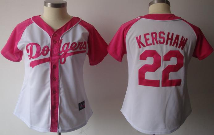Cheap Women Los Angels Dodgers #22 Clayton Kershaw 2012 Ladies Fashion White MLB Jerseys