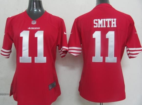 Cheap Womens Nike San Francisco 49ers 11 Smith Red Nike NFL Jerseys