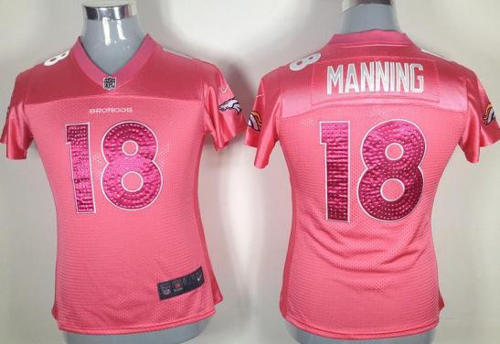Cheap Nike Women Denver Broncos #18 Peyton Manning Pingk NFL Jerseys