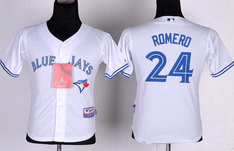 Kids Toronto Blue Jays 24# Romero White 2012 MLB Jerseys Cheap