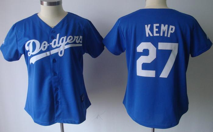 Cheap Women Los Angels Dodgers #27 Matt Kemp Blue 2011 Women's MLB Jerseys