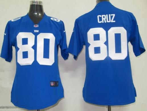 Cheap Women Nike New York Giants 80 Cruz Blue Nike NFL Jerseys