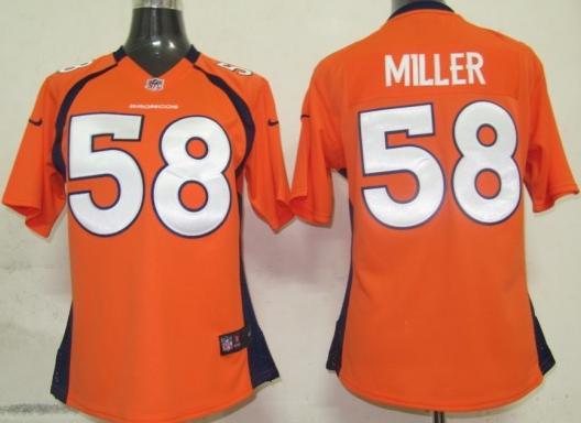 Cheap Women Nike Denver Broncos 58 Miller Orange Nike NFL Jerseys