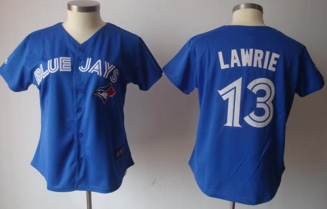 Women Toronto Blue Jays 13 Lawrie Blue 2011 Women's MLB Jerseys