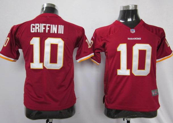 Kids Nike Washington Redskins #10 Robert Griffin III Red Nike NFL Jerseys Cheap