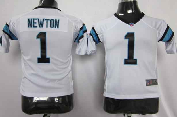 Kids Nike Carolina Panthers #1 Cam Newton White Nike NFL Jerseys Cheap