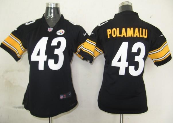 Cheap Women Nike Pittsburgh Steelers 43 Popamalu Black Nike NFL Jerseys