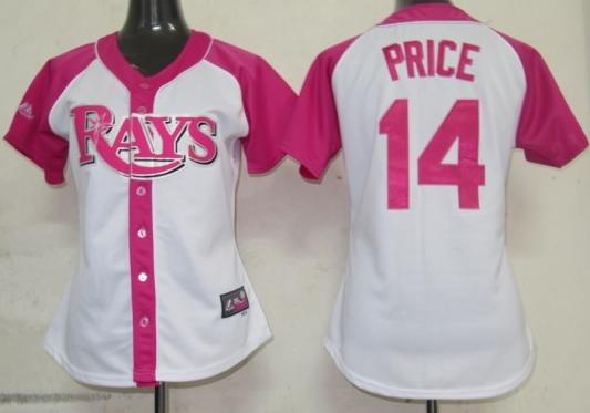 Cheap Women Tampa Bay Rays 14 Price 2012 Ladies Splash Fashion White MLB Jerseys