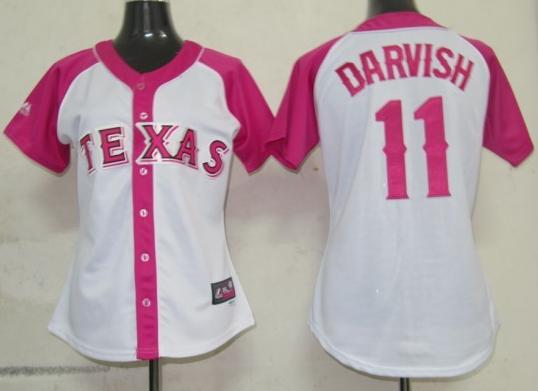 Cheap Women Texas Rangers #11 Yu Darvish 2012 Ladies Splash Fashion White MLB Jerseys