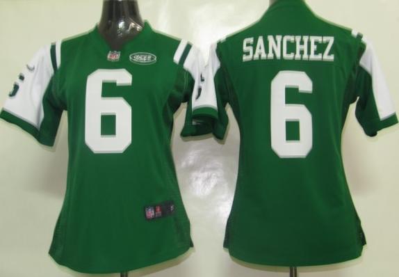 Cheap Women Nike New York Jets 6 Sanchez Green Nike NFL Jerseys