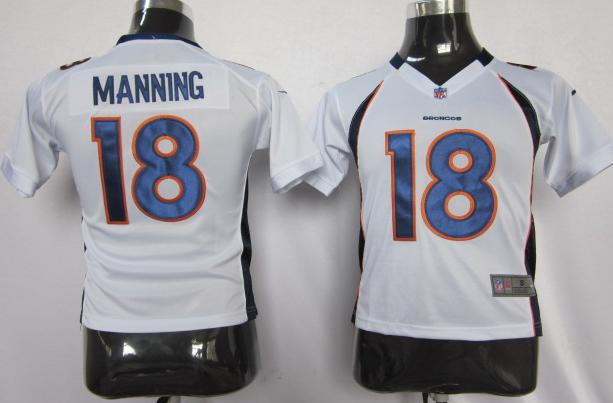 Kids Nike Denver Broncos #18 Peyton Manning White Nike NFL Jerseys Cheap