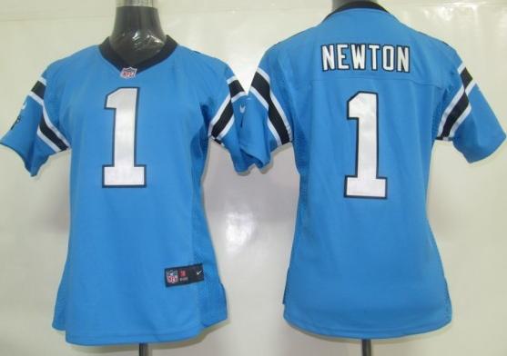 Cheap Women Nike Carolina Panthers 1 Newton Blue Nike NFL Jersey