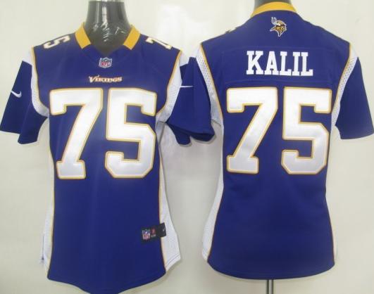 Cheap Women Nike Minnesota Vikings 75 Kalil Purple Nike NFL Jerseys