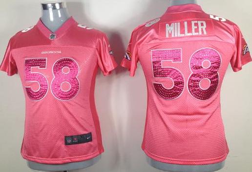 Cheap Women Nike Denver Broncos 58 Von Miller Pink Women's Nike NFL Jerseys