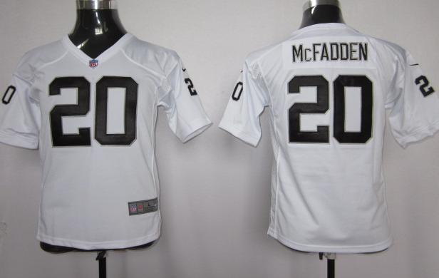 Kids Nike Oakland Raiders #20 Darren McFadden White Nike NFL Jerseys Cheap