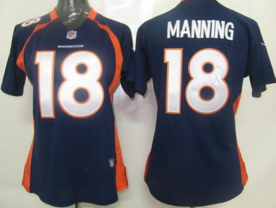 Cheap Women Nike Denver Broncos 18 Manning Blue Nike NFL Jerseys
