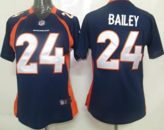 Cheap Women Nike Denver Broncos 24 Bailey Blue Nike NFL Jerseys