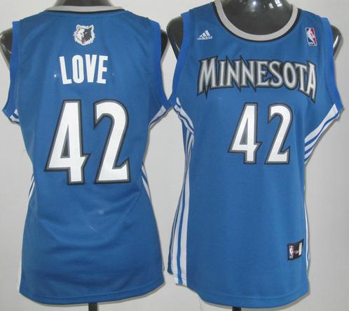 Cheap Women Minnesota Timberwolves 42 Kevin Love Blue Swingman NBA Jerseys