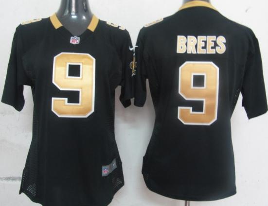 Cheap Womens Nike New Orleans Saints 9 Brees Black Nike NFL Jerseys
